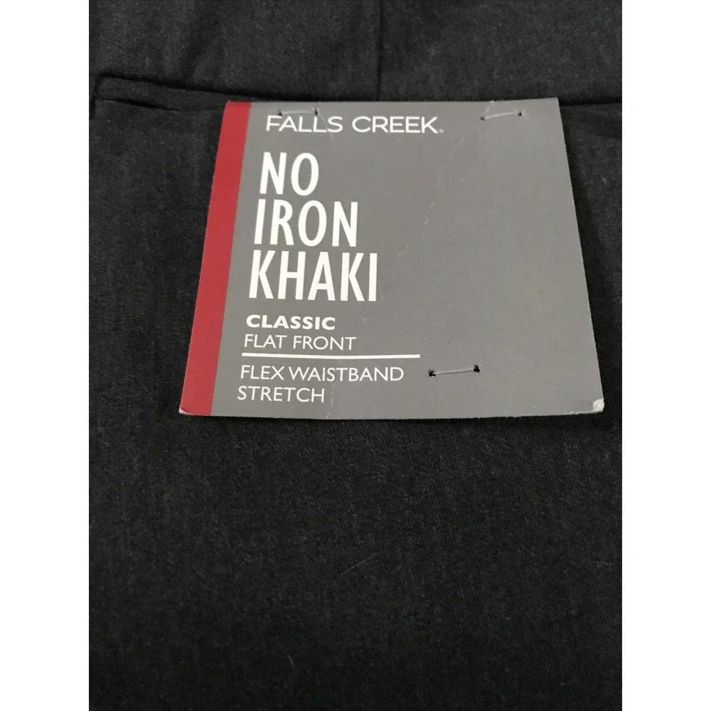 Falls‎ Creek NWT Mens No Iron Khaki Gray 34/32